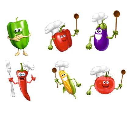 Sticker Studio PVC Vinyl Kitchen Organic Fresh Vegetable Wall Art Decal | Multicolor Sticker for Kitchen, Hall & Living Room | Standard Size (Pack of 1)