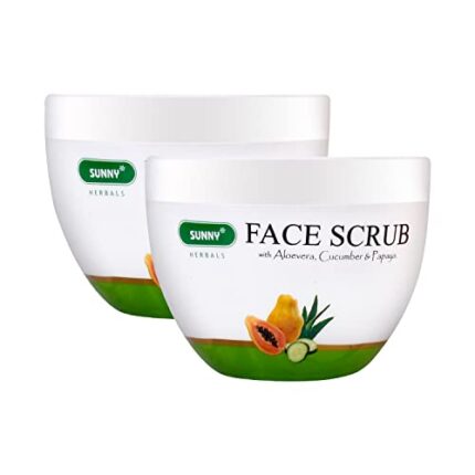 Sunny Face Scrub Loaded With Aloevera, Cucumber & Papaya Extracts | Removes Embedded Dirt | Exfoliates Dead Skin, thus helping Cell Renewal | Cucumber & Papaya Tone Up The Skin, 125gm (Pack of 2)