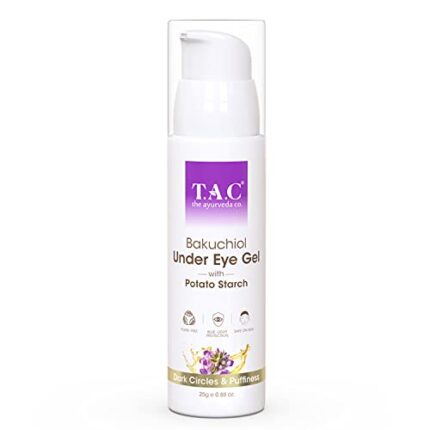 TAC Bakuchiol Under Eye Gel Cream - Dark Circles Removal, Retinol Formula with Potato Starch - Wrinkle Lift, Anti-Ageing Solution for Men & Women, For Dry & Puffy Eyes - 25