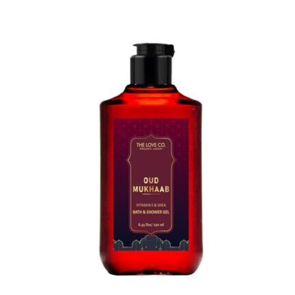 THE LOVE CO Oud Mukhaab - Oud Vanilla Body Wash - For Men & Women Organic & Vegan, Enriched with Shea Butter, Vitamin E, & Niacinamide for Moisturizing Care - 250ml