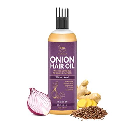 TNW-THE NATURAL WASH Onion Hair Oil 100ml | Enriched With Onion Extract, Jojoba, Olive & Flax Seed Oil | Onion Hair Oil For Strong & Healthy Hair, Prevents Hair Fall | All Hair Types