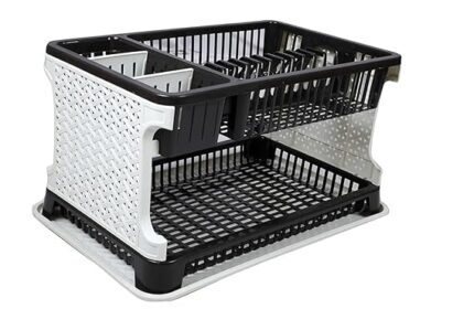 VIRANGNA ENTERPRISE Plastic Kitchen Organizer Rack with Water Storing Tray (Assorted),(51 x 33 x 27 cm) (Pack Of 1)