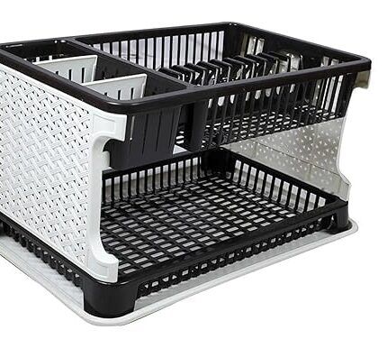 VIRANGNA ENTERPRISE Plastic Kitchen Organizer Rack with Water Storing Tray (Assorted),(51 x 33 x 27 cm) (Pack Of 1)
