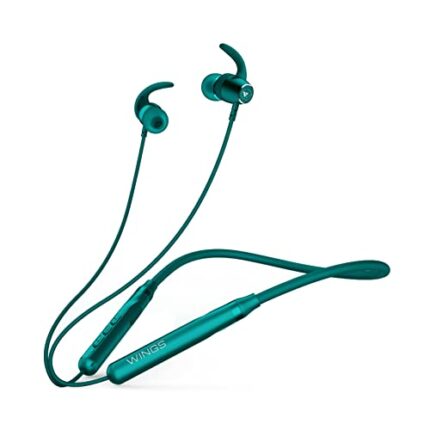 Wings Sling100, Bluetooth 5.1 Wireless Neckband in Ear Earphones, Environmental Noise Cancellation, Vibration Alert 20 Hours Playtime - Teal, (WL-SLING100-TEAL)