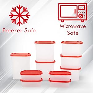 Cutting EDGE Modular Containers Oval 1200 ML Set of 2 - Red Lids