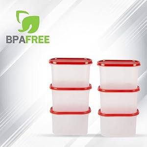 Cutting EDGE Modular Containers Oval 1200 ML Set of 2 - Red Lids