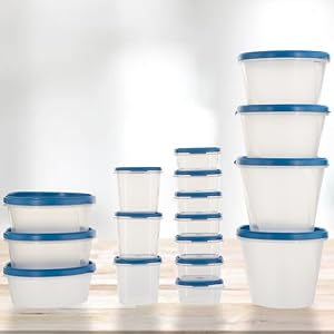 SimpArte Plastic Dishwasher-Safe Covered Airtight Microwave Safe Nestable Storage Container