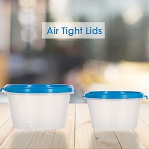 SimpArte Plastic Dishwasher-Safe Covered Airtight Microwave Safe Nestable Storage Container