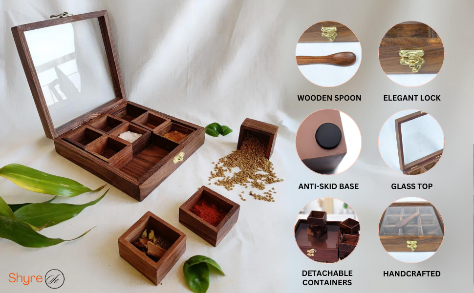 Premium Quality Wooden Masala Box