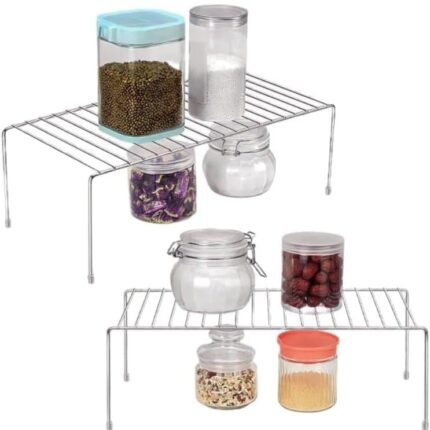 AB99 COLLECTION Stainless Steel Kitchen Dish Rack - Kitchen Cabinets Utensil Rack Space Saver Racks - Stand for Kitchen - Mini Stand Kitchen Organizer, Kitchen Accessories Items Rack (2)