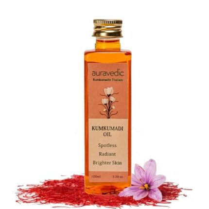 Auravedic Kumkumadi Oil, 100 Ml. Kumkumadi Face oil for Glowing Skin. Kumkumadi Tailam from kerala.