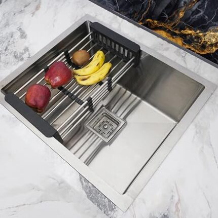 BOWLS & MORE | 20" x 16" x 9" Heavyduty Handmade Kitchen Sink | 304 Grade Stainless Steel Kitchen Sink | Matt Finish (SILVER)