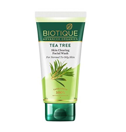 Biotique Tea Tree Skin Clearing Normal to Oily Skin Face Wash, 150 ml | Treats Acne, Pimples, Clear Skin