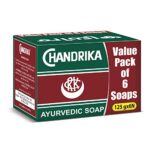 Chandrika Ayurvedic Soap| Made With Herbal Extracts & Vegetable Oils For Naturally Radiant Skin| 125g Each (Pack of 6)