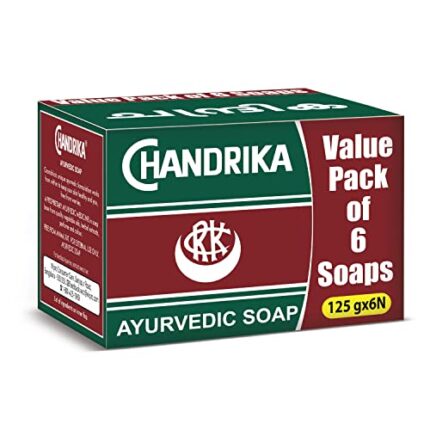 Chandrika Ayurvedic Soap| Made With Herbal Extracts & Vegetable Oils For Naturally Radiant Skin| 125g Each (Pack of 6)