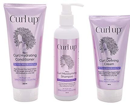 Curl Up Curl Care Bundle with Curly Hair Shampoo, Conditioner and Leave in Curl Defining Cream - For Dry Frizzy, Wavy & Curly Hair - Sulphate Paraben And Silicone Free (Combo of 3)