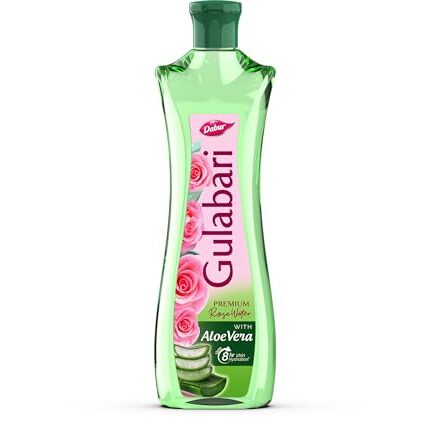 Dabur Gulabari Premium Rose Water with Aloe Vera - 400 ml | Upto 8 HR Skin Hydration | Cleanses, Tones and Moisturises Skin | For All Skin Types