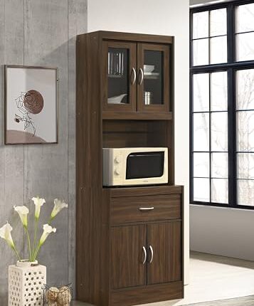 DeckUp Zeus Engineered Wood Kitchen Cabinet and Storage Unit (Walnut, Matte Finish)