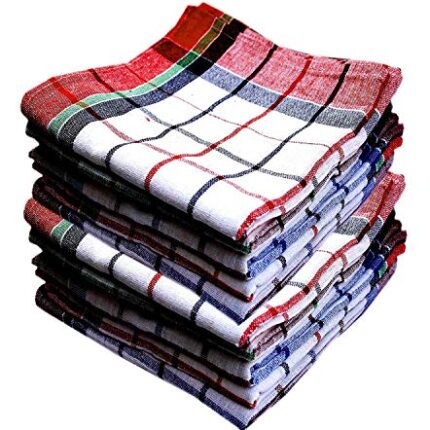 Eaglesfords Products Kitchen Duster Wet Dry Cotton Cleaning Cloth/Mop 16 x 24 inch (Pack of 10) - Cleaning Cloth 10 Kitchen Dusters Cotton Cleaning Cloth for Kitchen, Multicolour