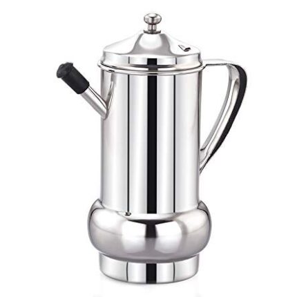 Expresso Creta Olive Oil Can Stainless Steel Oil Dispenser Pot Leak Proof Edible Oil Salad Dressing Storage with Lid for Kitchen Cooking Restaurant BBQ (350ml)