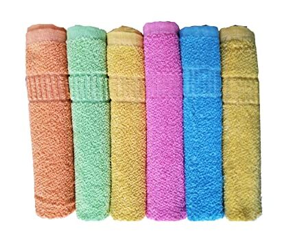 Face Towel Hand Towel Kitchen Towel Cotton Set of 6 Multipurpose Multicolor Akruti Textile