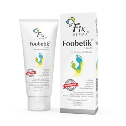 Fixderma Foobetik Cream, Foot cream, Foot Care For Diabetic, For Dry & Cracked Feet, Moisturizes & Soothes Feet, Heel Repair, For Calloused, or Chapped Skin, Paraben Free - 50g