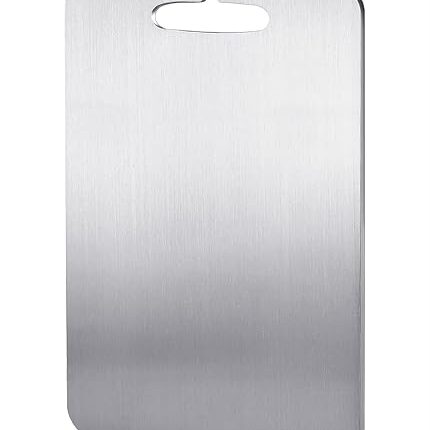 Homeor Large Stainless Steel Cutting Board for Kitchen - Premium Vegetable and Fruit Cutter, Heavy-Duty Metal Chopping Board, Large Size Pad (36 cm X 25 cm)