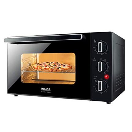 Inalsa Otg Oven For Kitchen 30 Ltr-1500W Cake Baking Oven Toaster Grill With Rotisserie Convention|Double Glass Door|Cool Touch Handle|Temperature & Timer Control,2 Yr Warranty-Eurochef30Bkrc, Black