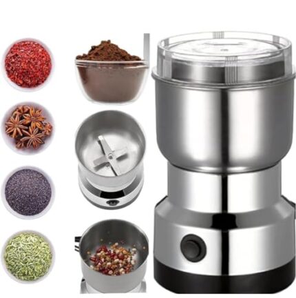 JENICO WORLD Stainless Steel Nima Grinder,Spice Coffee Grinder, Dry Masala Grinder, Masala Mixer Grinder Mini, Mini Masala Grinder, Mini Mixer Grinder, Spice Grinder Mini (Silver)