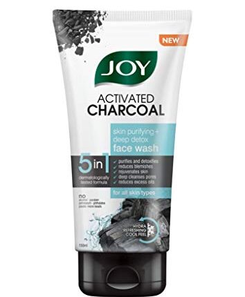 Joy Charcoal Face Wash for Oil Control & Dirt Removal (150ml) | Fights Pollution, Blackheads, Acne & Pimples | Activated Charcoal Face Wash For Oily Skin For Men & Women
