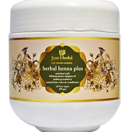 Just Herbs Herbal Henna Plus, 100% Natural, Henna Powder for Hair, Organic & Chemical Free - 200 gm