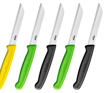 KOHE Standard Serrated Multipurposes Stainless Steel Kitchen Knife Set(Assorted Color) for Chopping Vegetables (Small, 5) (1235.2-5PCS)