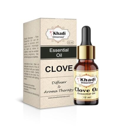 Khadi Omorose Clove Bud Essential Oil | Pure, Natural & Undiluted For Hair, Skin & Tooth (12 ML)