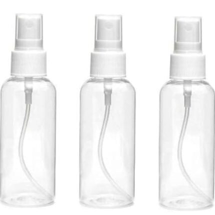 Lai Lai 100ML Empty Refillable Fine Mist Sprayer Atomizer Spray Bottle With Ultra-Fine Mist Pump and Cap, for Home/Travel/Beauty/Makeup/Sanitizer-100ml,Transparent (pack of 2)