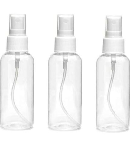 Lai Lai 100ML Empty Refillable Fine Mist Sprayer Atomizer Spray Bottle With Ultra-Fine Mist Pump and Cap, for Home/Travel/Beauty/Makeup/Sanitizer-100ml,Transparent (pack of 2)