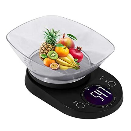 MCP Kitchen Weighing Machine Digital Stainless Steel Electronic LCD Food Weighing Scale with Free Bowl