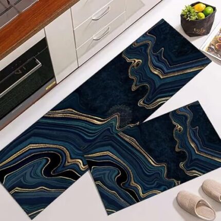 Maharsh Modern Kitchen Floor mat with Water and Oil Absorption, Anti Slip Crystal Velvet Long Strip Foot mat Size 15x46 15x23 Inch