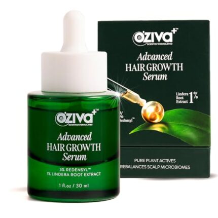 OZiva+ Advanced Hair Growth Serum with 3% Redensyl & 1% Lindera Root Extract | Balances Scalp Microbiome & Activates Hair Growth | Scientist Formulated with Pure Plant Actives | No side effects | 30ml