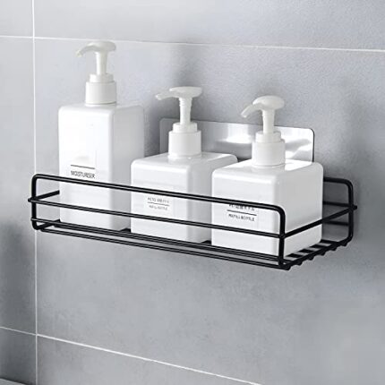 Oblivion Wall Mounted Soap Dish Holder | Self Adhesive Bathroom Shelf | Kitchen Shelf Organizer | Stainless Steel Wall Hanging Soap Storage Rack with Self Adhesive Magic Sticker (1 Shelf and 1 Hooks)