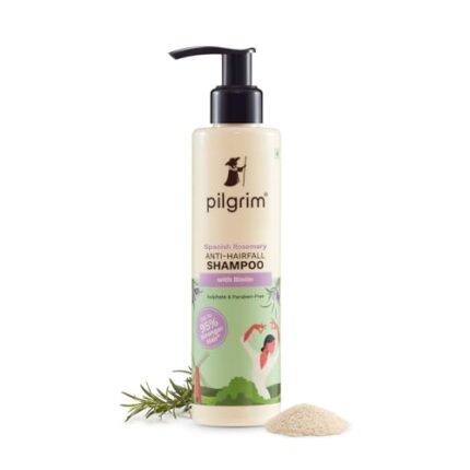 Pilgrim Spanish Rosemary & Biotin Anti Hairfall Shampoo for Reducing Hair Loss & Breakage 200ml | Rosemary shampoo for hair growth | Upto 95% stronger hairs | For all hair types | For Men & Women