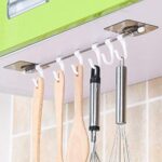 STYXON Self Adhesive Stainless Steel, Plastic Bathroom Towel Hanger Hook Rail [6 Hooks, 40 x 7 cm, White]