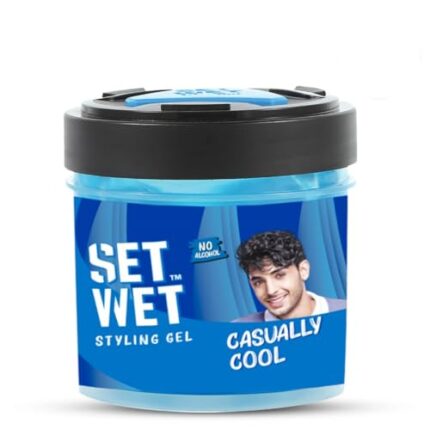 Set Wet Styling Hair Gel for Men - Casually Cool, 250gm | Medium Hold, High Shine | For Medium to Long Hair |No Alcohol, No Sulphate