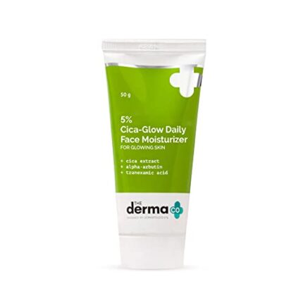 The Derma Co 5% Cica-Glow Daily Lotion Face Moisturizer With Alpha Arbutin & Tranexamic Acid For Glowing Skin 5