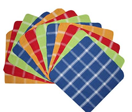 WINDRAL Cotton - 12 Piece Cotton Napkin Multipurpose Kitchen Towel (Multi-Coloured)