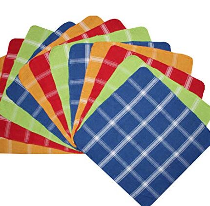 WINDRAL Cotton - 12 Piece Cotton Napkin Multipurpose Kitchen Towel (Multi-Coloured)