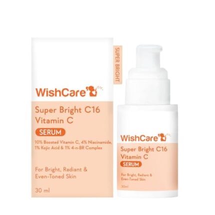 WishCare Super Bright C16 Vitamin C Face Serum - 10% Vitamin C, 4% Niacinamide, 1% Kojic Acid, 0.5% Ferulic Acid, Licorice & 4-n-BR - For Pigmentation & Dark spots 30ml