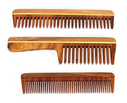 eSplanade Sheesham Rosewood Comb for Anti-Static Hair Beard Moustache (Set of 3) - Beauty Care Items For Men & Women - Brown (81A+76A+42)