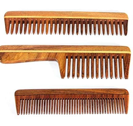 eSplanade Sheesham Rosewood Comb for Anti-Static Hair Beard Moustache (Set of 3) - Beauty Care Items For Men & Women - Brown (81A+76A+42)
