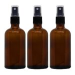 nsb herbals 100 ml Refillable Amber Fine Mist Spray Glass Bottles with Leak Proof Spray Pump for Multipurpose uses for DIY Perfume, Essential Oils, Blends, Aromatic Water, Beauty Products (Pack of 3)