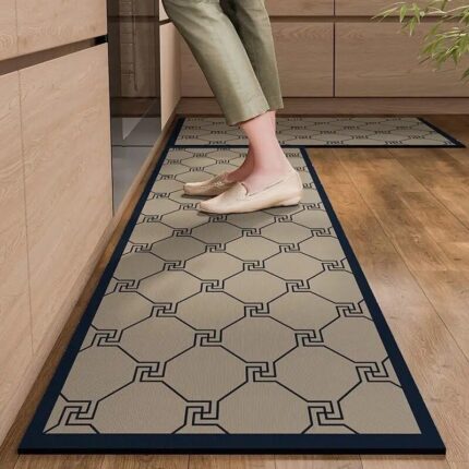 proxin Rubber Kitchen Mats for Floor Set of 2 Pcs | Non-Skid, Soft Absorbent Rugs for Kitchen, Laundry, and Hallway | 120x40cm, 40x60cm| 4mm Thickness